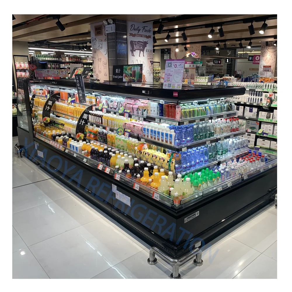 2023 Hot Sale open air commercial refrigerator display cooler beverage display refrigerator