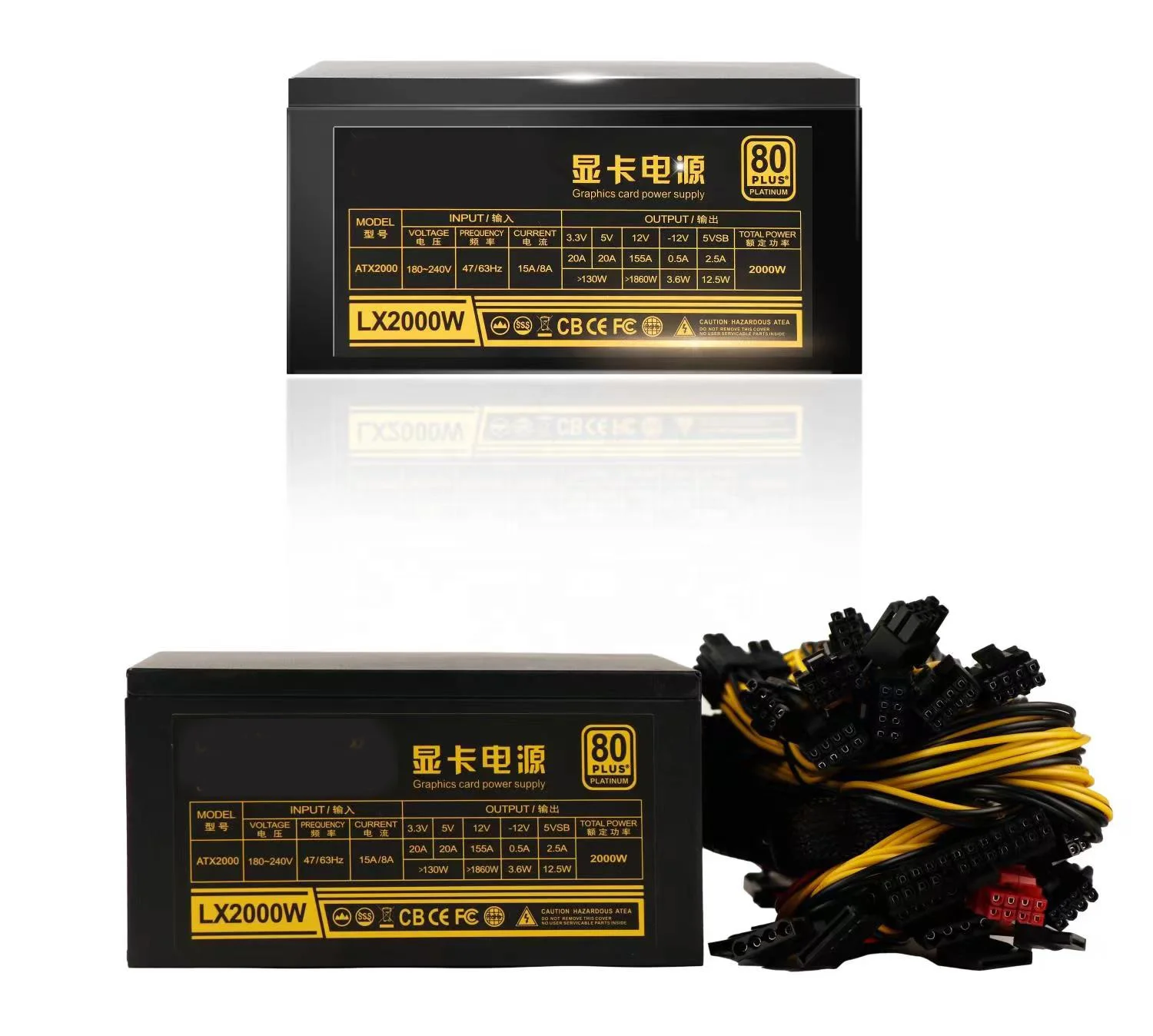 High Quality PSU 4U 2U Mute 2500W 2000w 1800w Power Supply For GPU 3060TI 3080