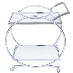 Metal 2-Tier Kitchen, Living Room, Hotel Tea Cart Serving Cart Trolley