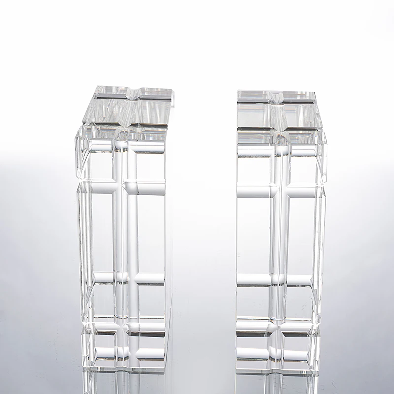 Wholesale crystal block bookends for home office bookrack decoration customized shaped