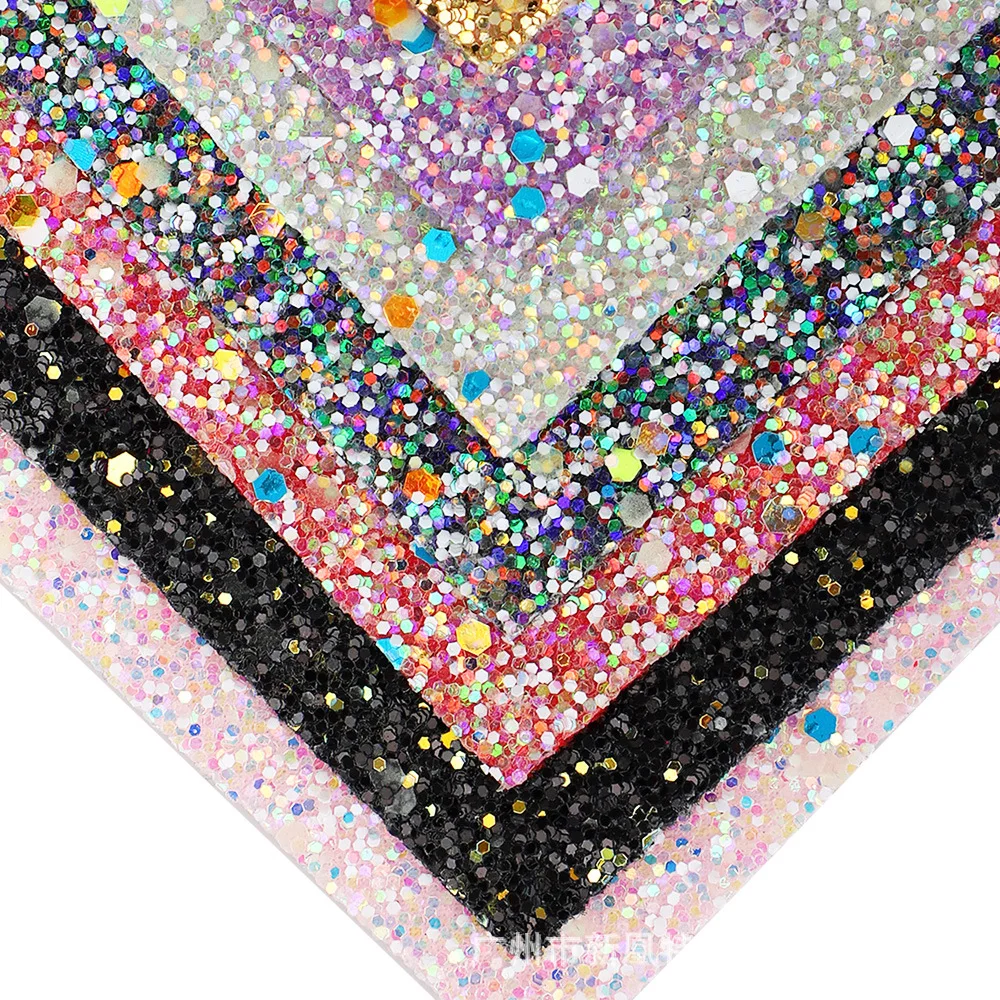 Полиуретановая кожа с блестками для женской детской обуви, сумки, банты для волос, игрушки, обои