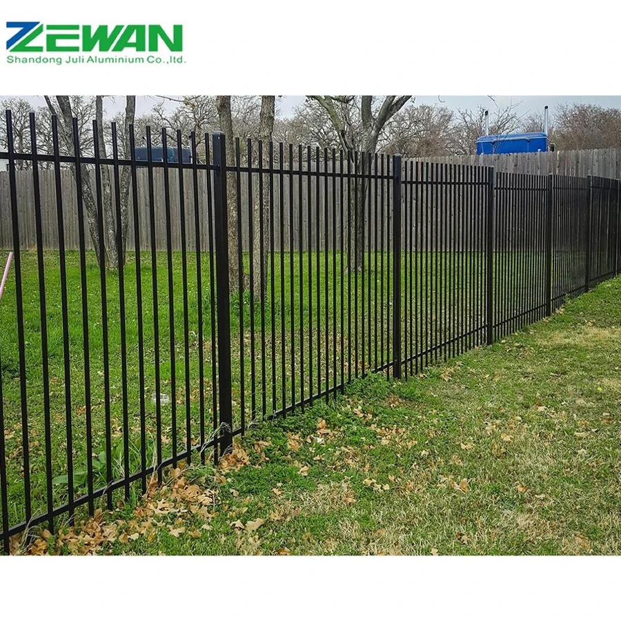 Modern Metal Picket Garden Fence Aluminum Security Fencing Panel  Black Ornamental Decorative Aluminum Fence Panels