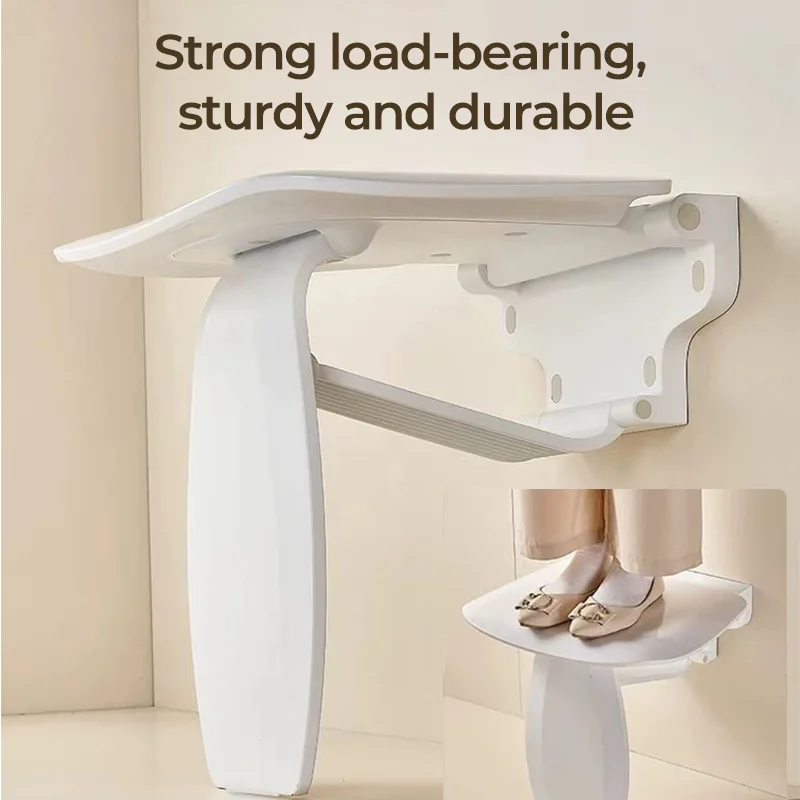 Bathroom Bathtub Safety Shower Stool Small Space Foldable Shower Chair Wall Mounted Shower Seat