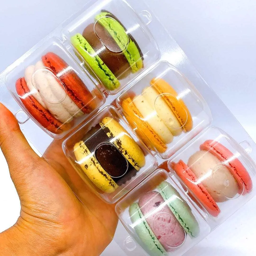 Food grade Custom Blister 6 Cavity Clear Plastic Macaron Tray for Big Macaron