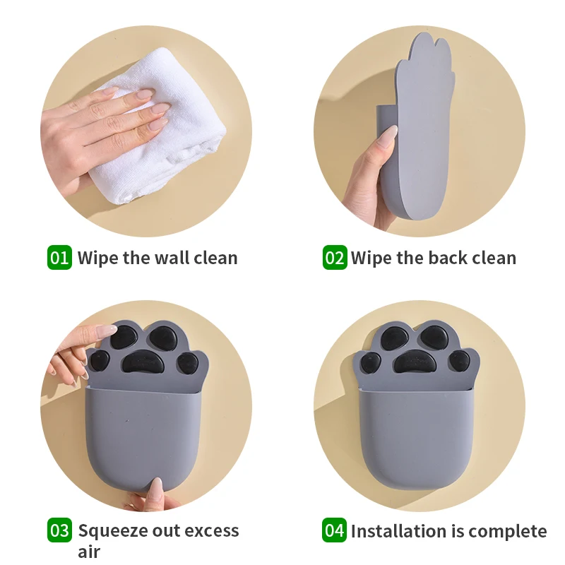 Silicone Toothbrush Holder Mighty Toothpaste Razor Holder Bathroom Organizer Storage Wall Mounted Small Toiletry Items