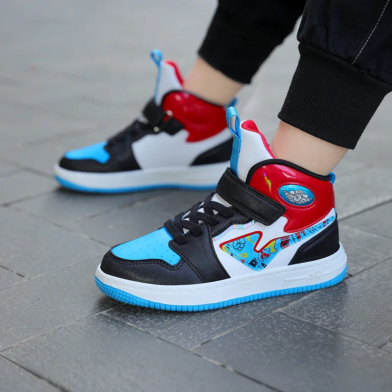 New Light Children Sport Shoes Fashion Boys Basketball Shoes Breathable Spring Autumn Kids Running Shoes Blue