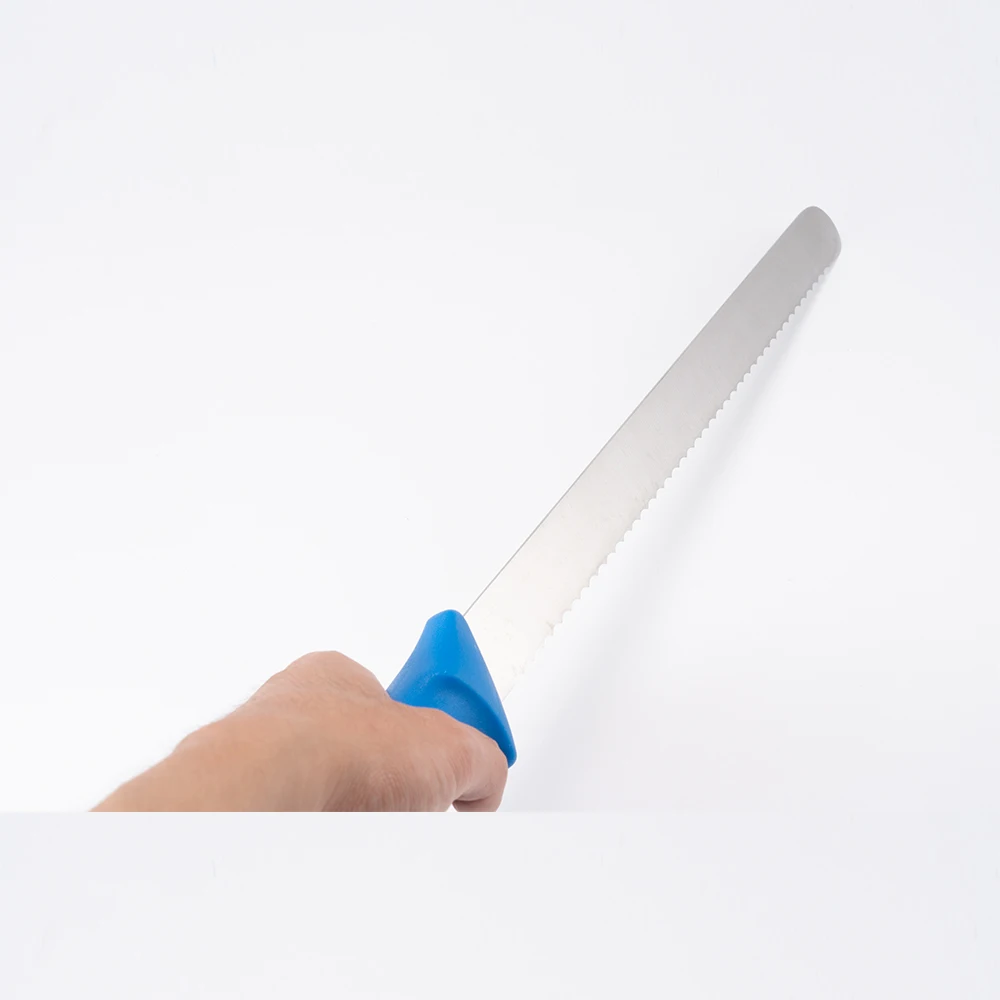 Новое поступление 14-дюймовый немецкий стальной кухонный нож для нарезки мяса ветчины с резиновой ручкой премиум-класса