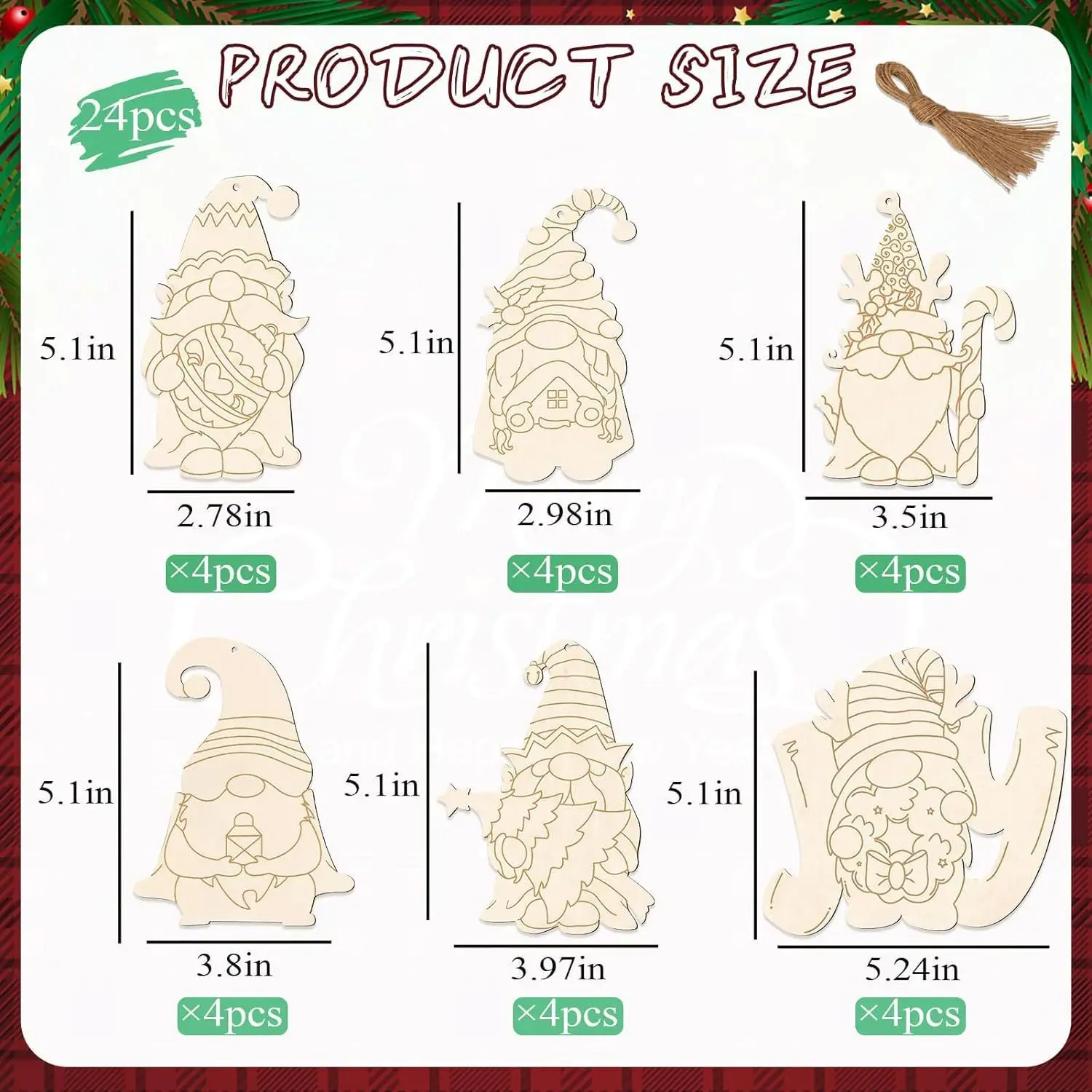 Wholesale Wooden Christmas Ornaments Unfinished Wooden Elves for DIY Craft and Home Decor Dropshipping