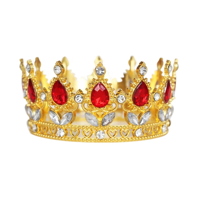 Hot Sell Wholesale Alloy Crown Flower Bouquet Birthday Cake Decoration Crown Floral Accessories
