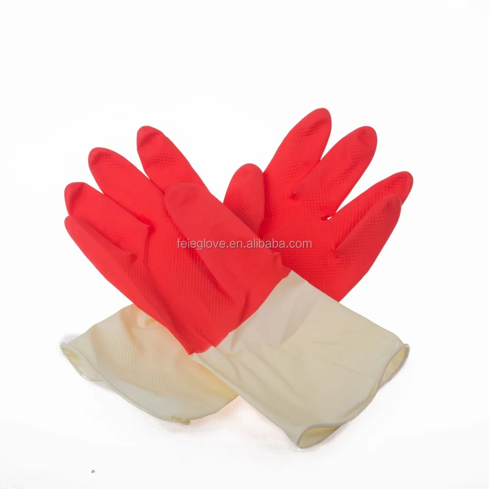 Latex Working Glove Yellow Anti-friction Waterproof Protective Gloves Wholesale Rubber 50 Grams Custom Logo Medium Cleaning 30cm