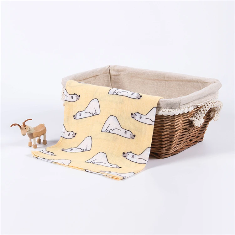 China Manufacturers Organic Bamboo Cotton Muslin Bed Sheets Swaddle Baby Blanket