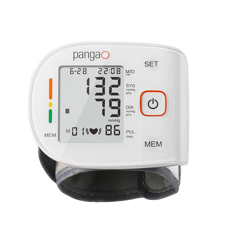 Pangao high quality manufacturer portable bp machine bpm digit wrist type tensiometers blood pressure monitor