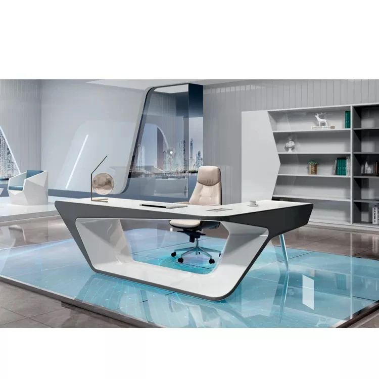 Высококачественный Офисный Набор l-образной формы, стол, белый офисный стол