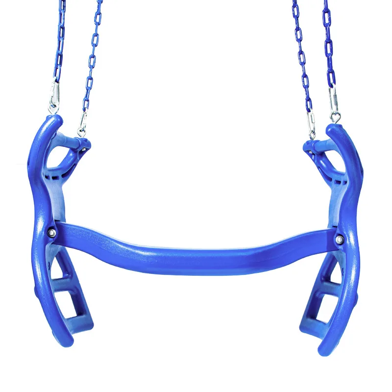 Double Swing Kids Garden Park Chair with Coated Chains PE Rope Outdoor Play Toy Swing Set