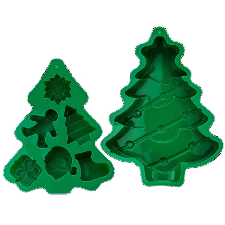Christmas Tree and Snowman Cake Pan Silicone Gingerbread Man Chocolate Mold Baking Fabrication Services Christmas Molds
