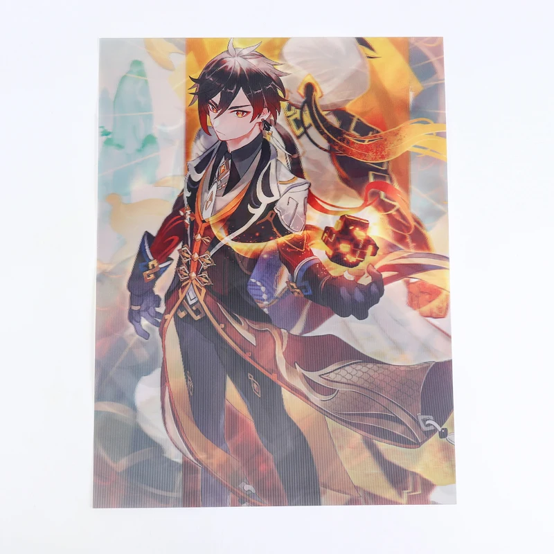 New Arrival Genshin Impact Zhongli 3d Holographic Posters Motion Lenticular Posters Wholesale Anime Kpop Posters Ready Stock