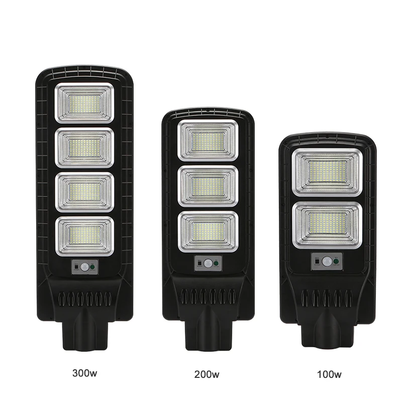 Remote Control Solar Street Light Ip65 100w 200w 300w Integrated All In One Solar Light Outdoor Street