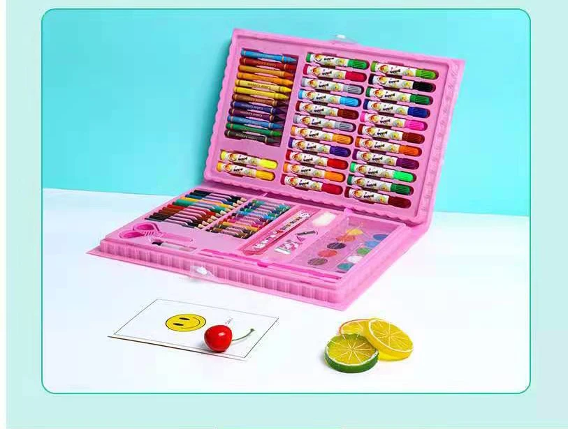 Best gift deluxe color set drawing kids back to school supplies Stationery art Set 86pcs Kids Gift Box