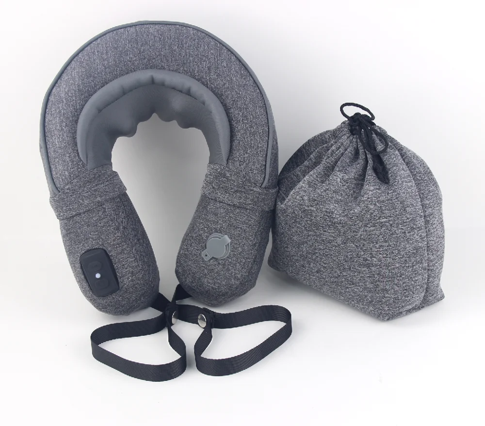 Popular New design portable U-shape Auto-inflatable Shiatsu Massage pillow for neck and shoulder  for business person