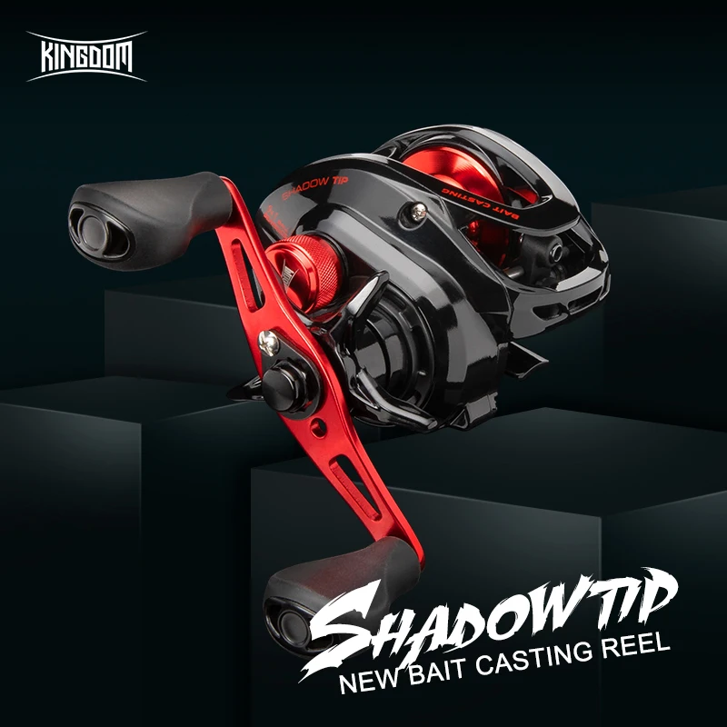 SHADOW TIP 9+1BB Fishing Reel Gold and Red Color 5kg Braking Power 8.0:1 Gear Ratio 205g Light Weight Bait Casting Fishing Reels