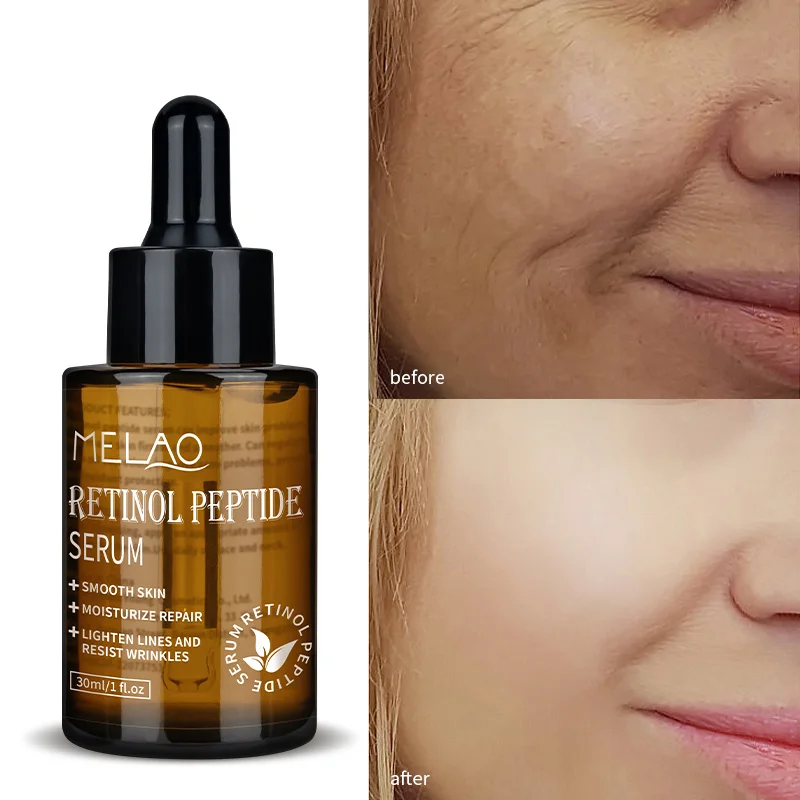Private Label Face Retinol Serum Lighten Lines And Resist Wrinkles Moisturize Retinol Peptide Serum
