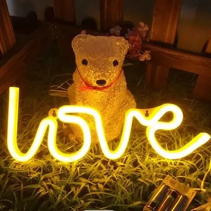 Christmas Party Wedding USB or Battery LED Love Moon  Wall Neon Sign Light For Bedroom