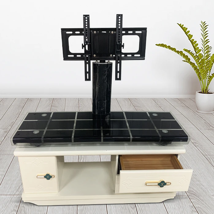 Новый ТВ-стол из закаленного стекла, простой модный ТВ-шкаф с выдвижным ящиком