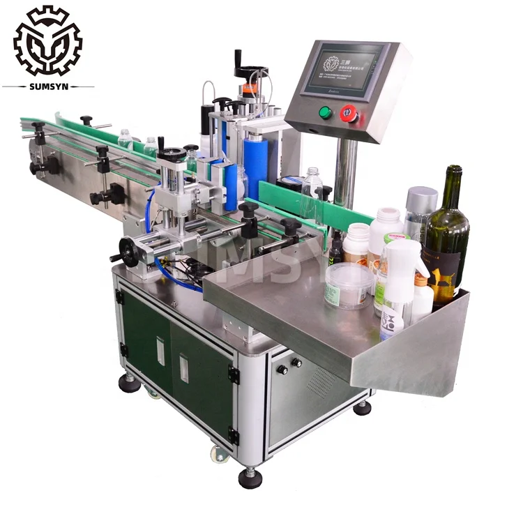 
Factory price Automatic round bottle labeling machine for gallon red wine bottle paint bucket pail cans jars labeling 