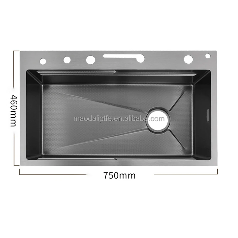 New Design Piano Switch Multifunction Stainless Steel Smart Waterfall Kitchen Sink Black Smart Sink Kitchen