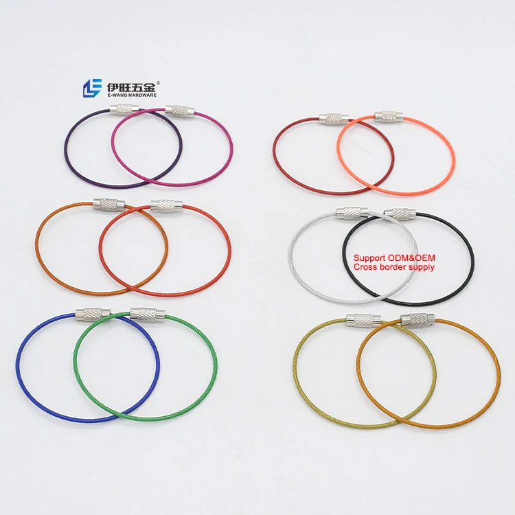 YIWANG Color Stainless Steel Wire Cable Key Rings Fashion Design