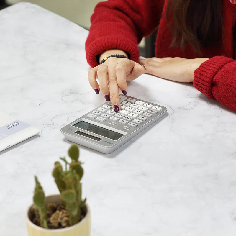 High-End Design Business Office Desktop Calculator For Aluminum 12-Digit Calculator Whit Calculator Solar