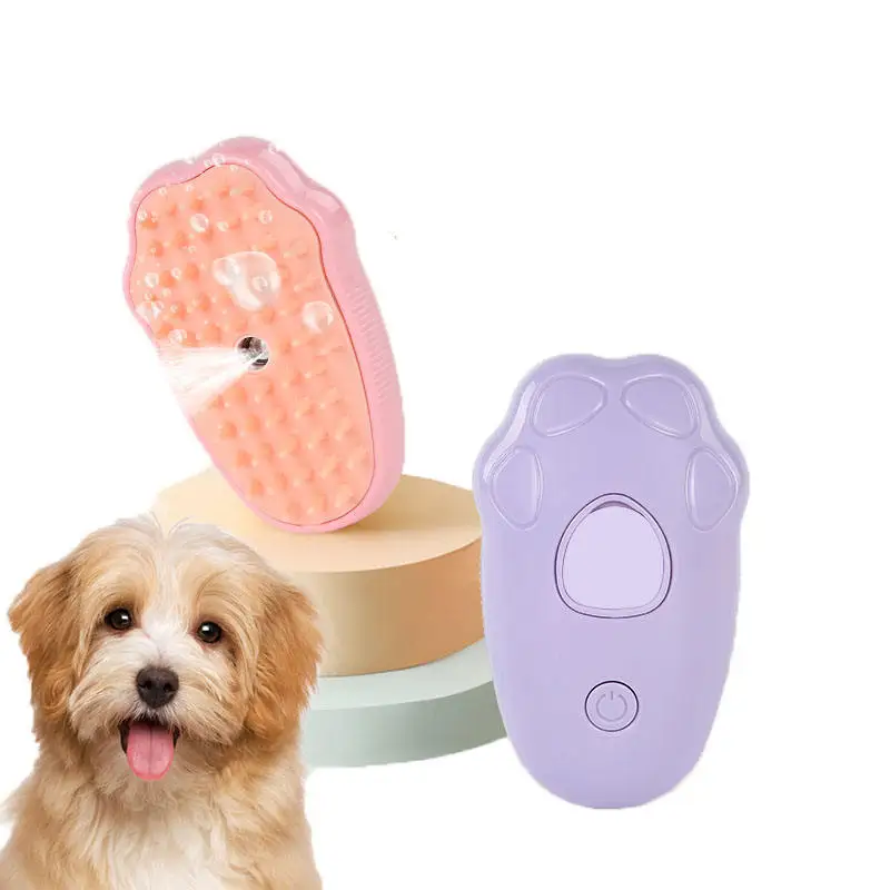 Dog Steamy Comb Soft Rubber Bristoles Tips Detachable 3 in 1 Cat Steamy Cleanser