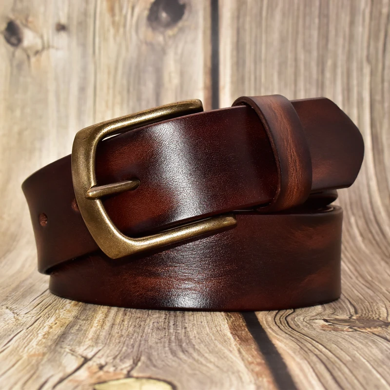 
Handmade Genuine Leather 100% Cow Leather Belt for men vintage jeans belt 