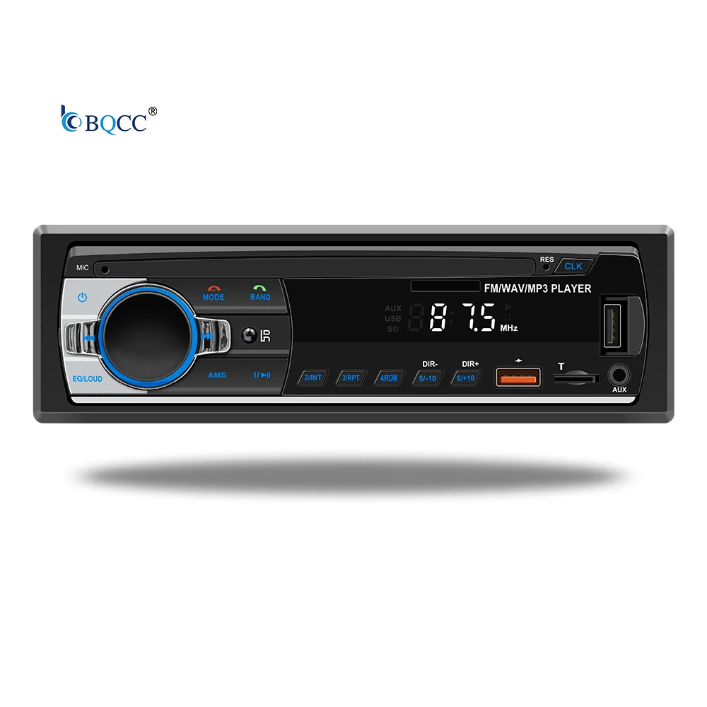 BQCC 1Din Universal Car MP3 Player Autoradio 12V In-dash 7 Color Lights TF/2USB/FM/BT/AUX/APP Control Radio Receiver JSD-520L