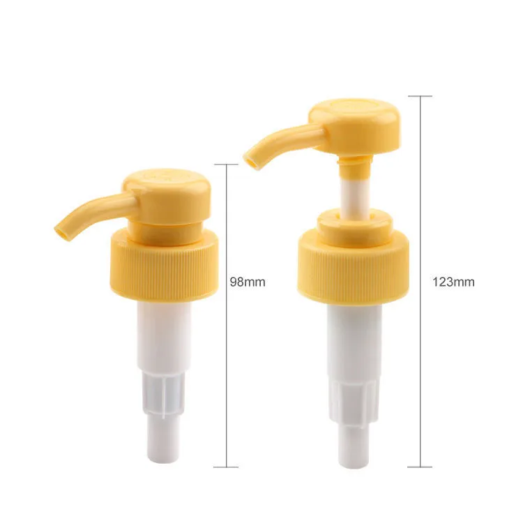 Factory Hot Sale Customized Yellow Plastic Lotion Dispenser Pump 32mm 33/410 Shampoo Shower Gel Pump For Shampoo Bottle