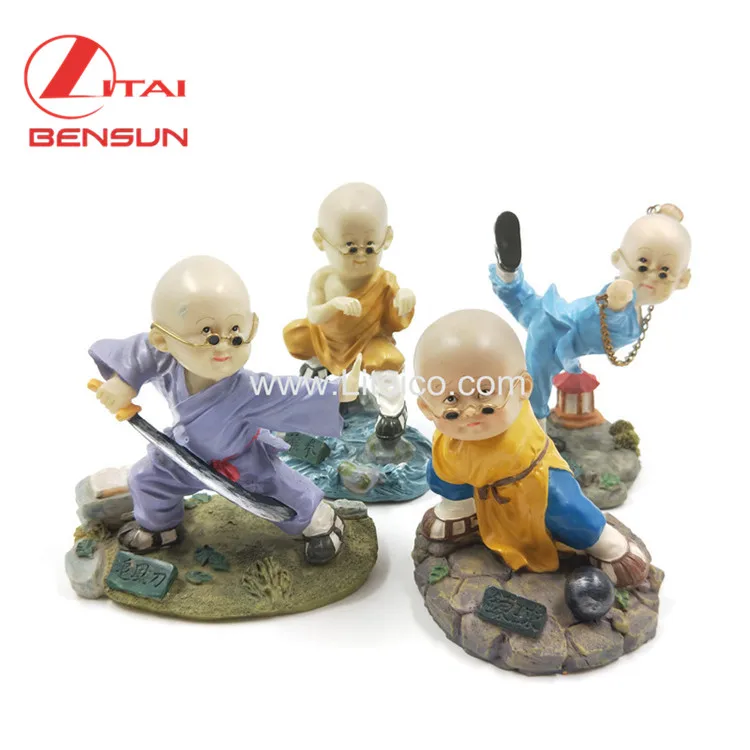 Resin Crafts ODM OEM Decorations Room Ornaments Arts Custom Young Monk Polyresin Figurine Statues
