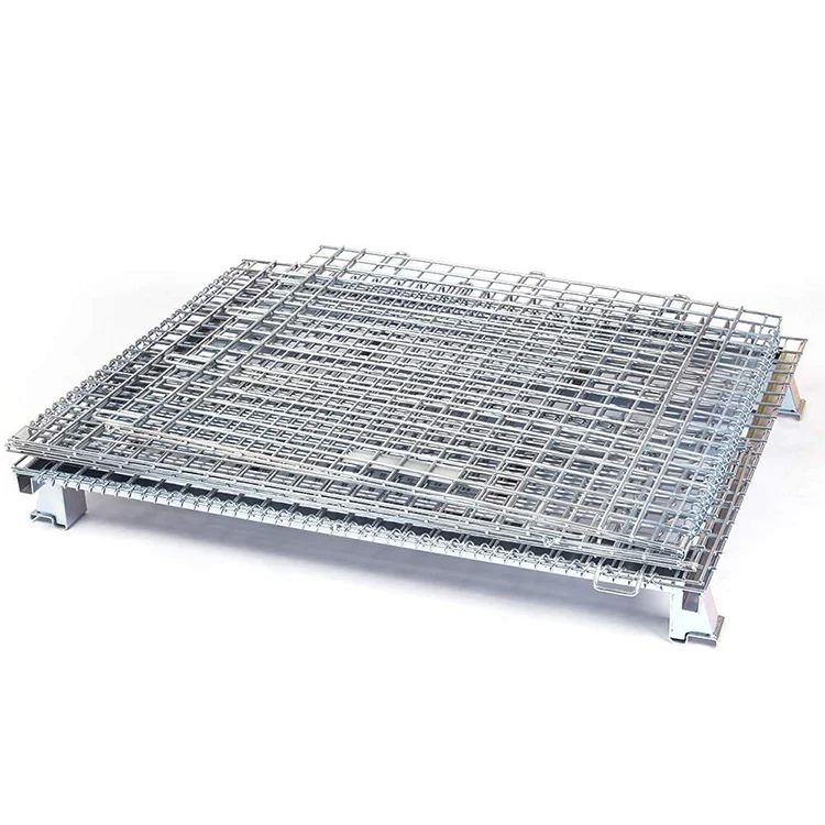 Warehouse Collapsible Storage Cargo Rigid Metal Box Wire Container