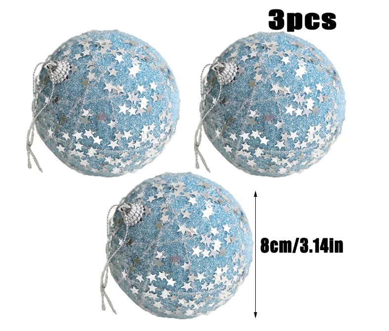 2024 factory price star sky blue foam ball good quality christmas decor accessories christmas tree decoration