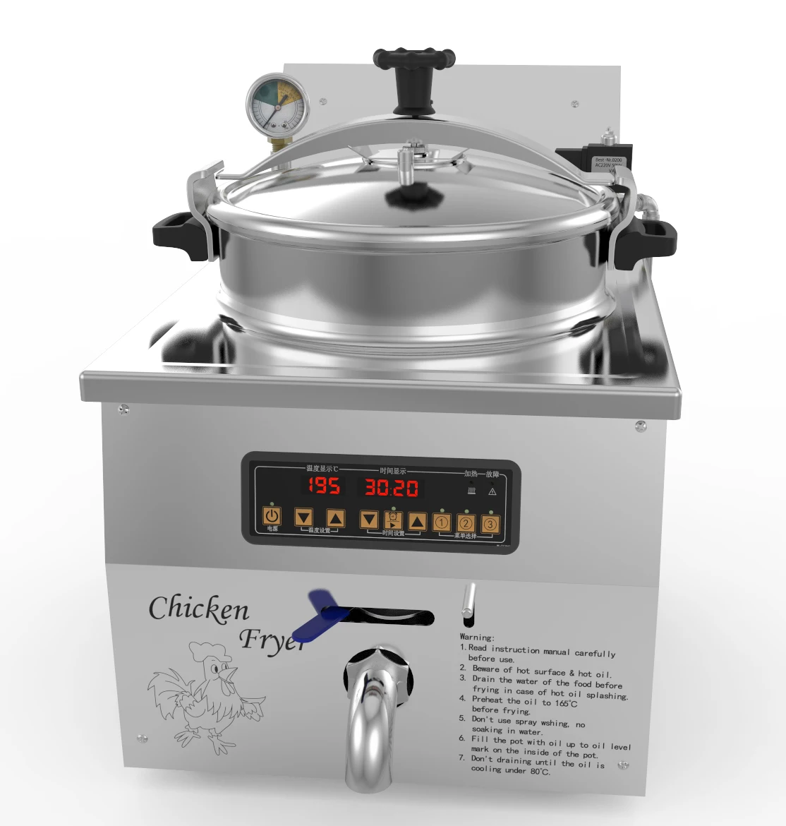 Chicken friyer MDXZ-16B  small counter-top electric manual kfc pressure fryer