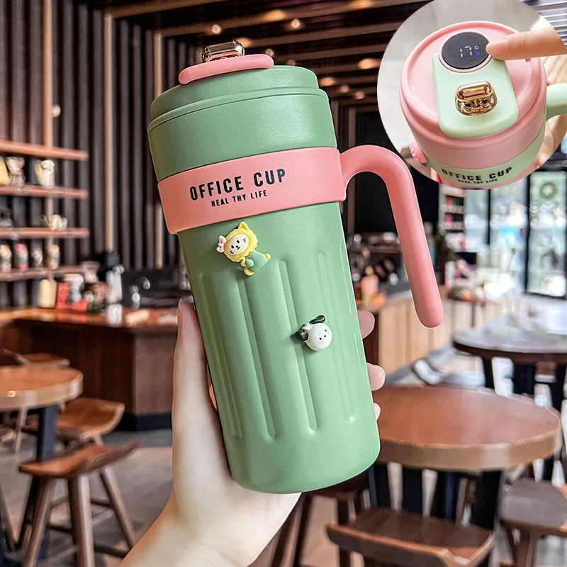 Coffee Mug 316 Stainless Steel Insulated Cup With Straw Large Capacity Portable Water Cup Car Cup