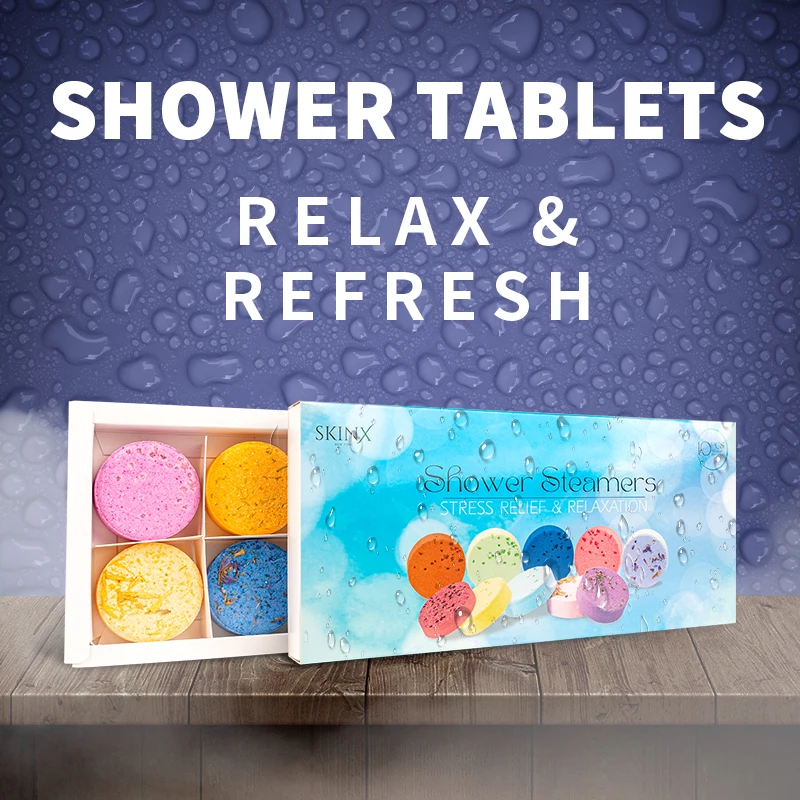 Wholesale Natural Vegan Essential Oils Organic Dried Flowers Bath Shower Bombs Eucalyptus Aromatherapy Shower Steamers Tablets