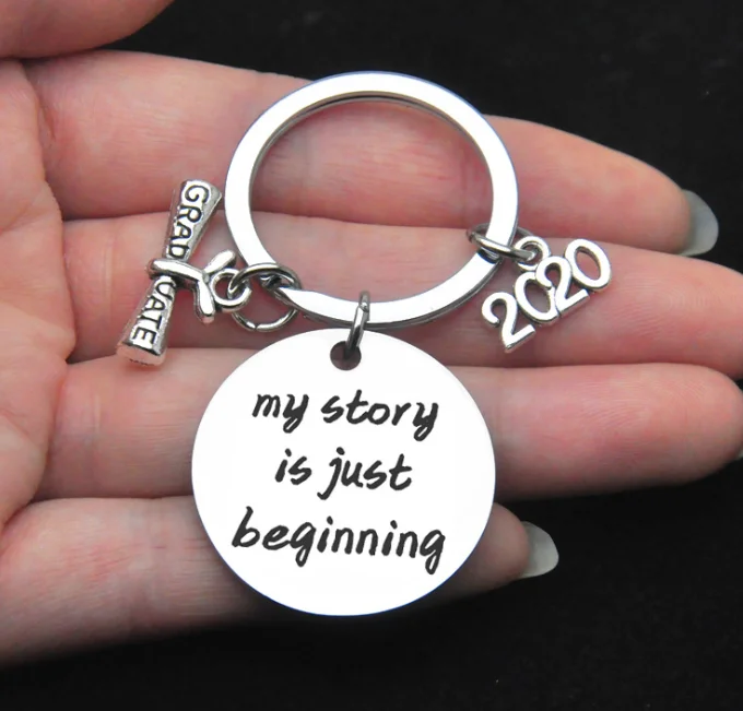 Factory Price  My Story is Just Beginning Encouragement Graduation Gift 2020  Metal Keychain for Promotion