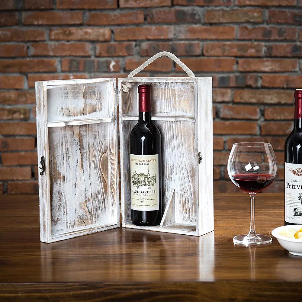 Хит продаж, домашняя посуда, декоративная большая вместимость, деревянный ящик для винных бутылок в деревенском стиле