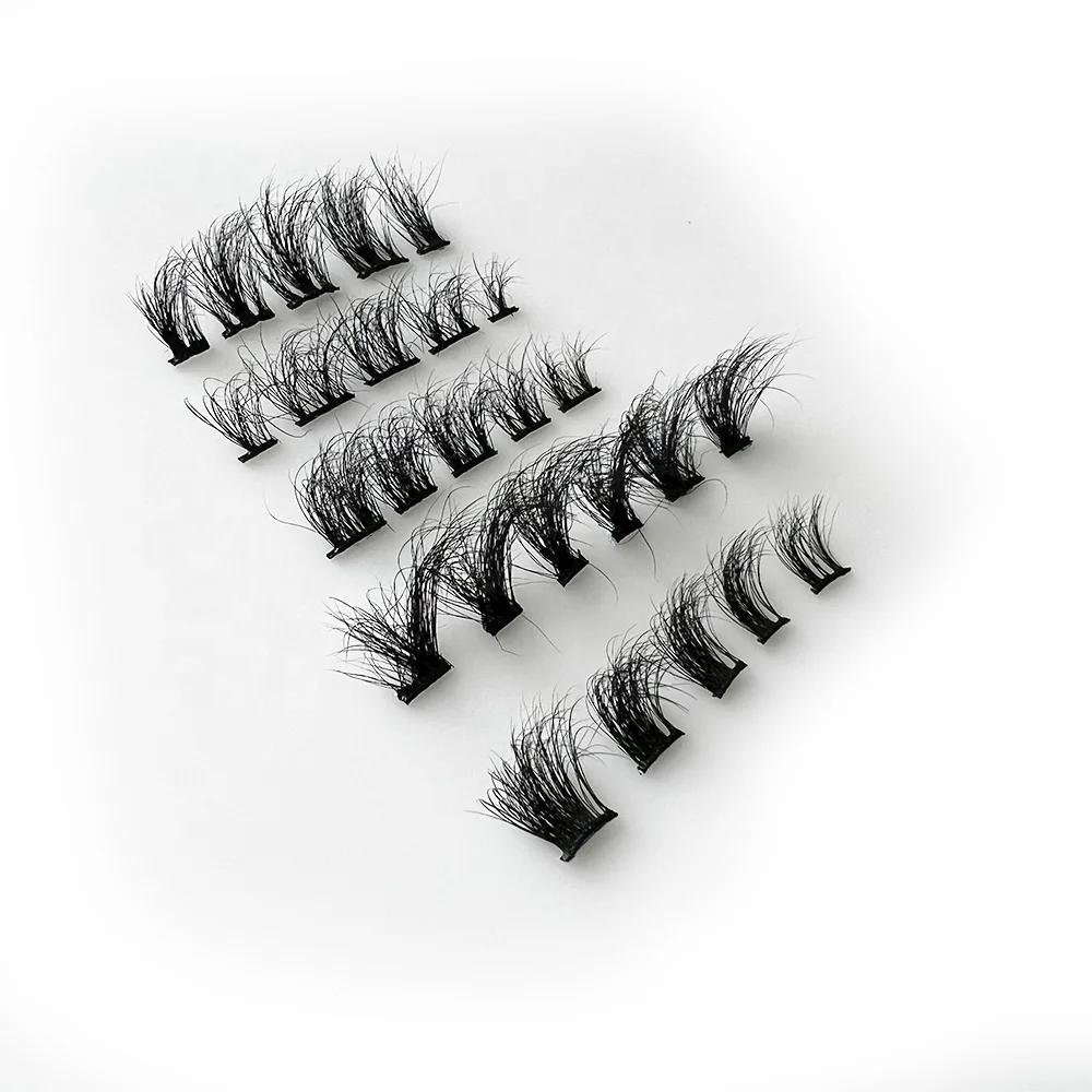 2023 FSD New design hot sale DIY 12mm 15mm 18mm fluffy mink eyelashes  cluster lashes with bond  sealant remover