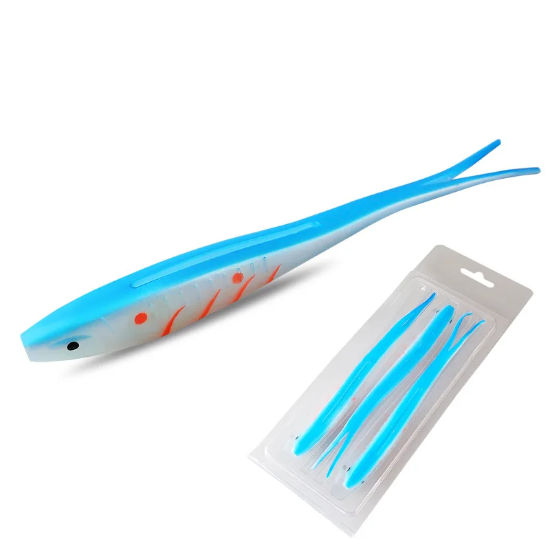 17.5cm 18g TPR Fishing Soft Lure with Fork Tail Artificial Bait Saltwater Freshwater Bass Walleye Trout Fishing Accessories