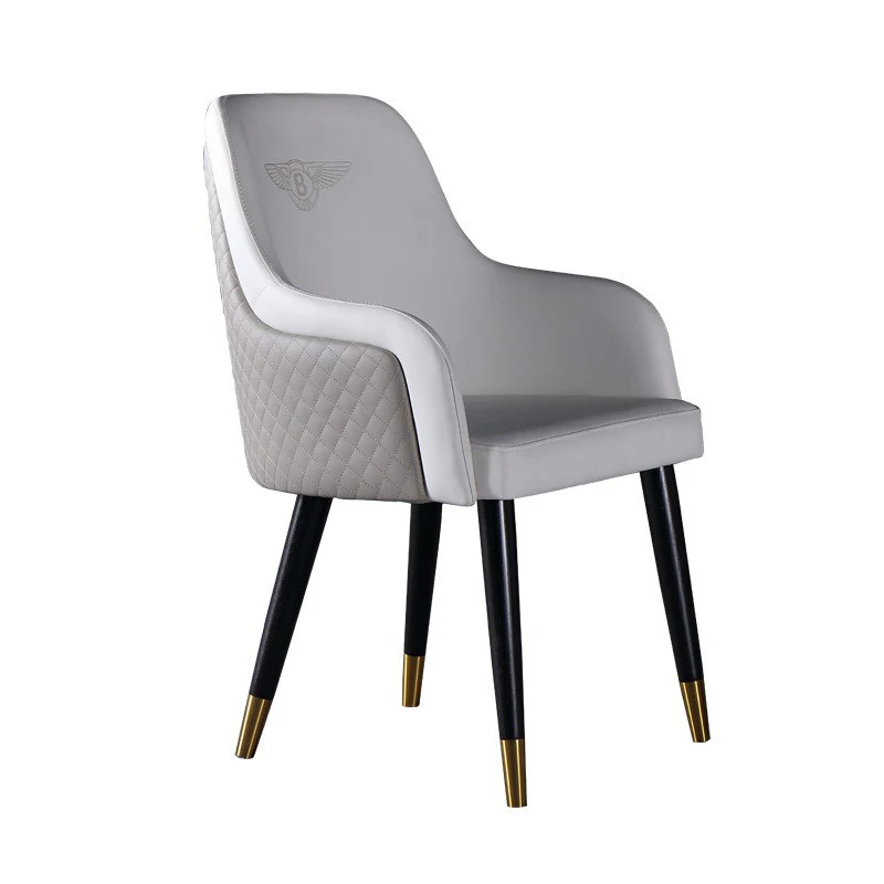 Italia style Luxury Dining Room Hotel Furniture Leather Armrest chair Upholstery Dining Chairs