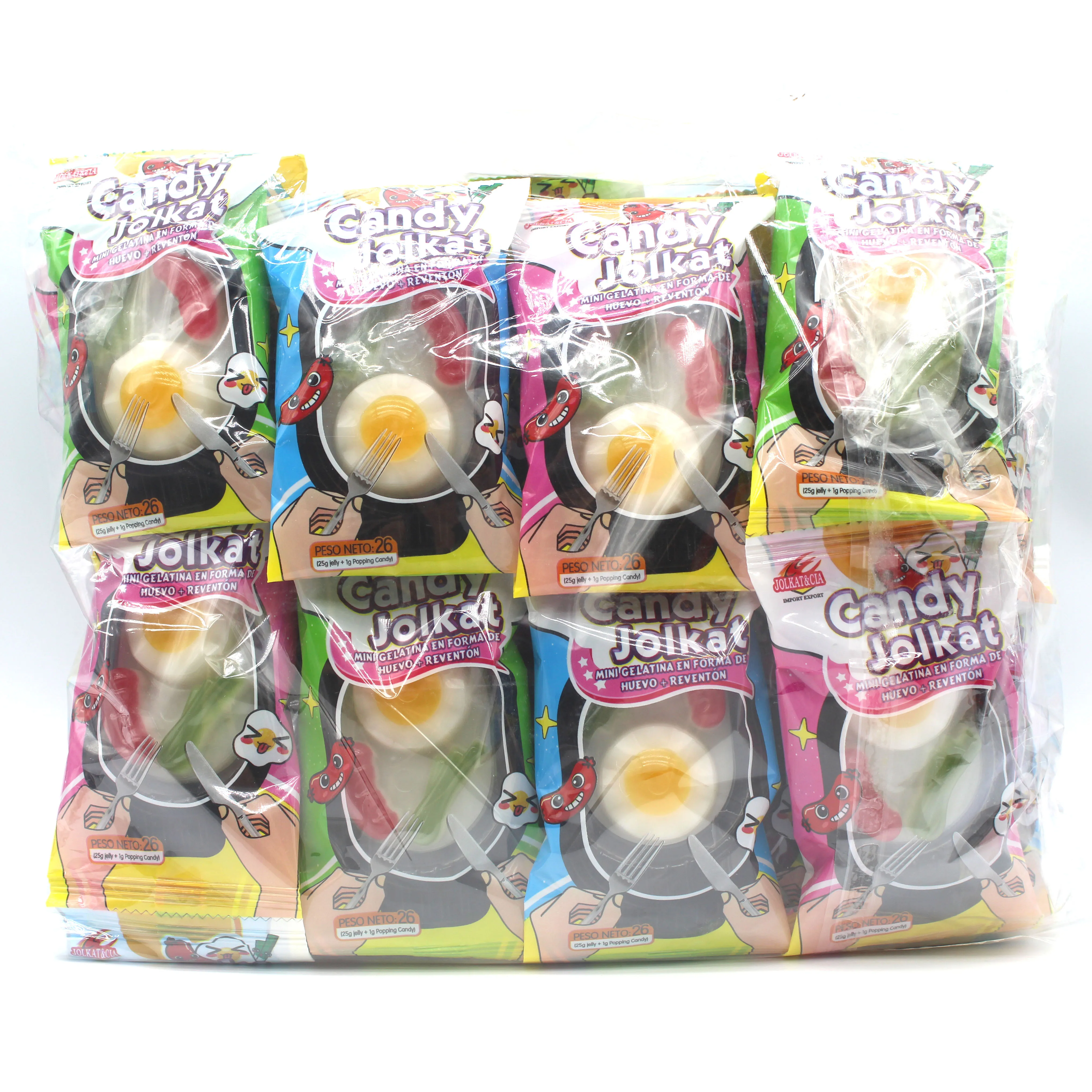 hot sale Jelly Pops Candy Fried Egg Shape Candy Jelly Pudding With Popping Candy
