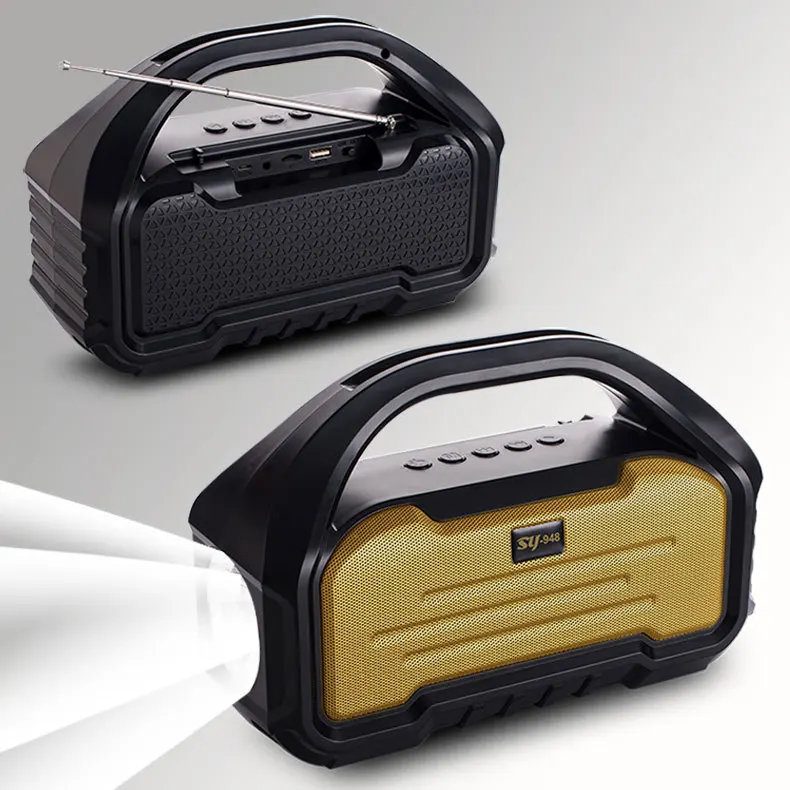 AUX Portable Solar Panels Charging Speakers with Led Flashing Light Multi functional blue tooth Wireless Solar Speaker