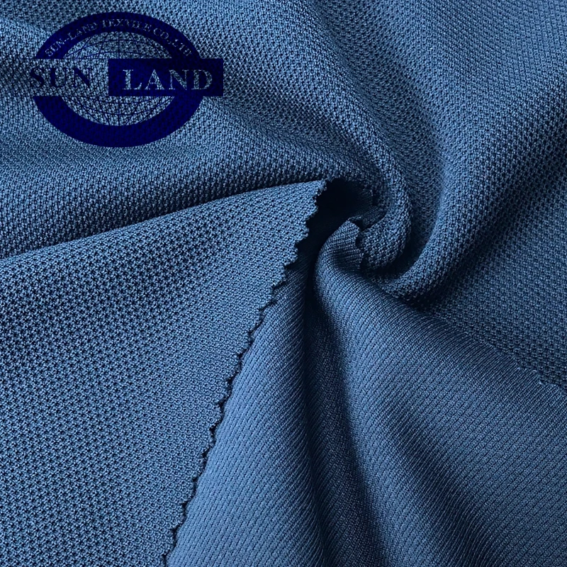 Polo shirt 100% Coolpass yarn wicking polyester double pique fabric