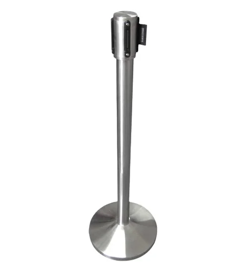 Eco-friendlyoutdoor black retractable belt queue barrier